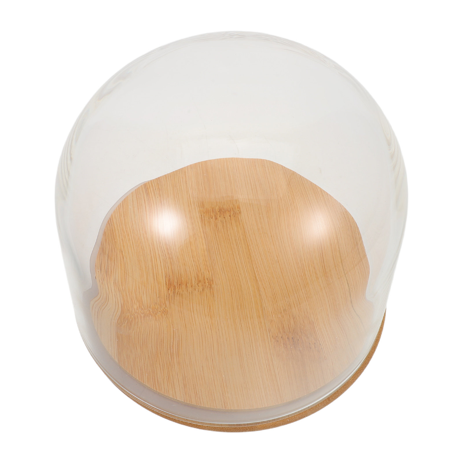 Plastic Dome Clear - Прозрачный стеклянный купол-колпак с герметичным бамбуковым