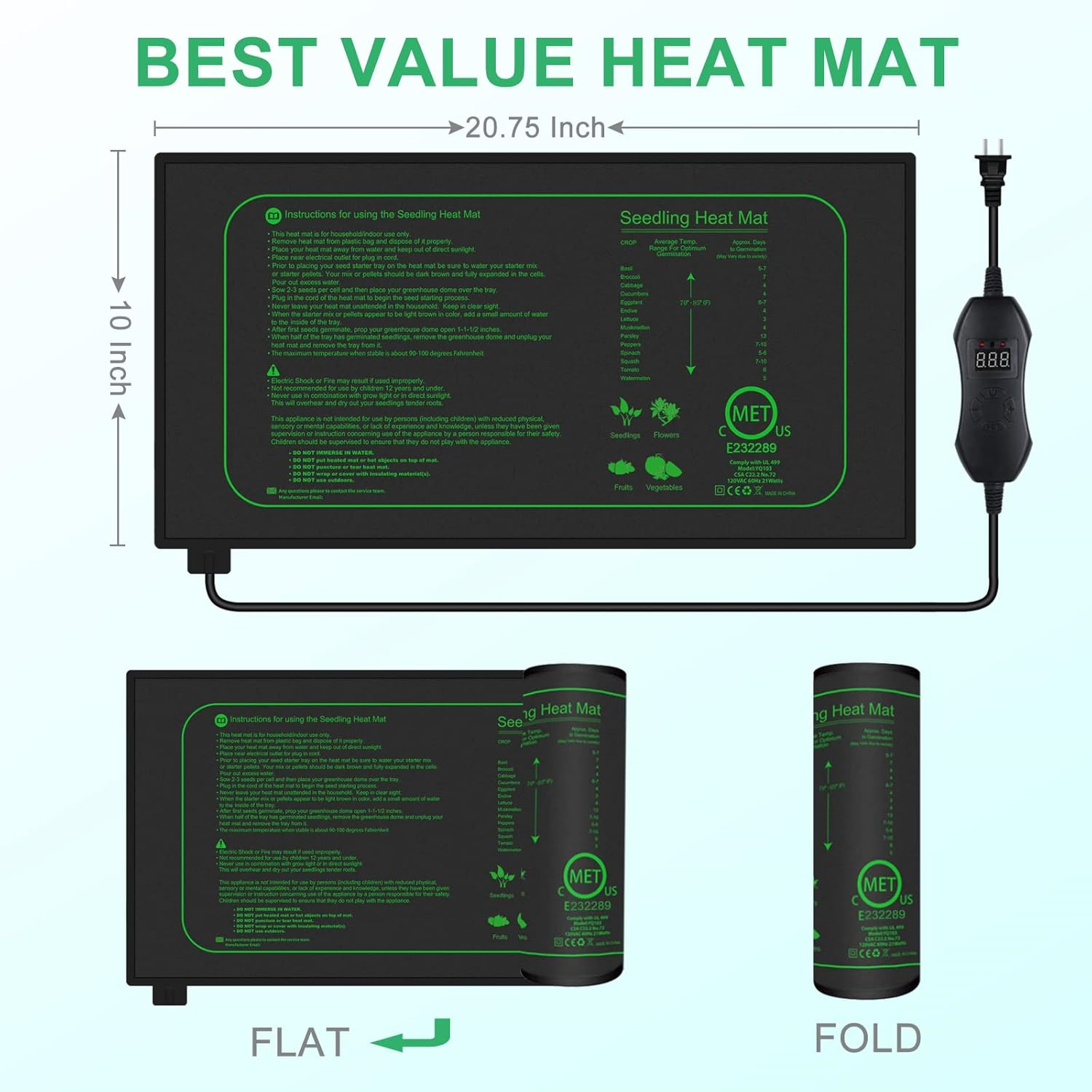 Коврик для рассады с цифровым  – обзор и цена Heat Mat Seedling