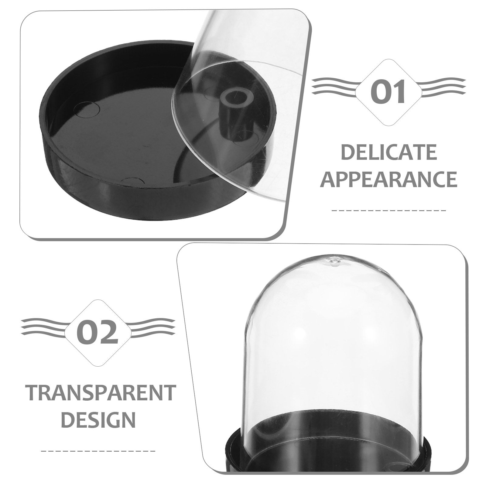 Набор из 4 прозрачных куполов- – обзор и цена Plastic Dome Clear